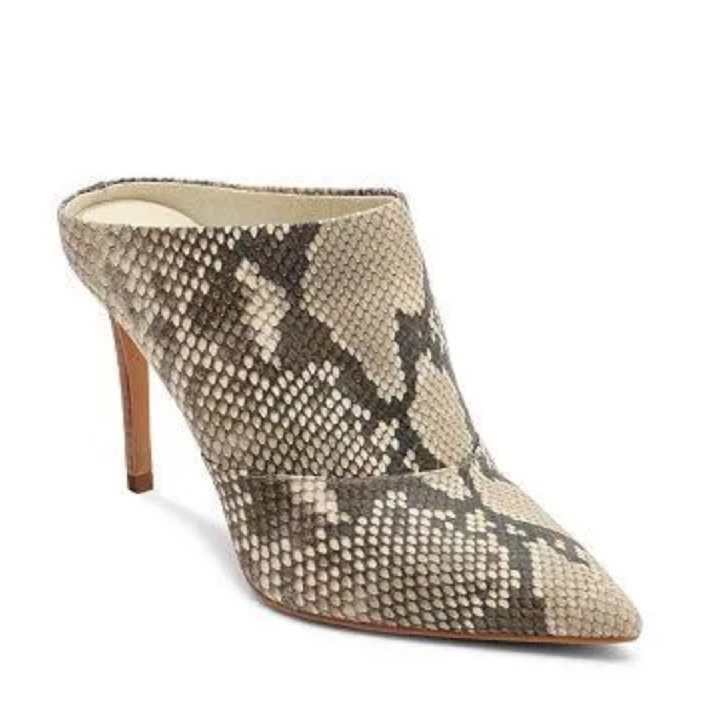 Dolce Vita CINDA SNAKE PRINT LEATHER POINTED TOE MULES